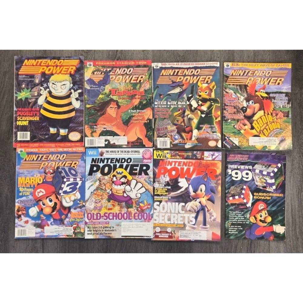Vintage Nintendo Power Magazine Lot of 8 - Retro N64, SNES & Wii Issues